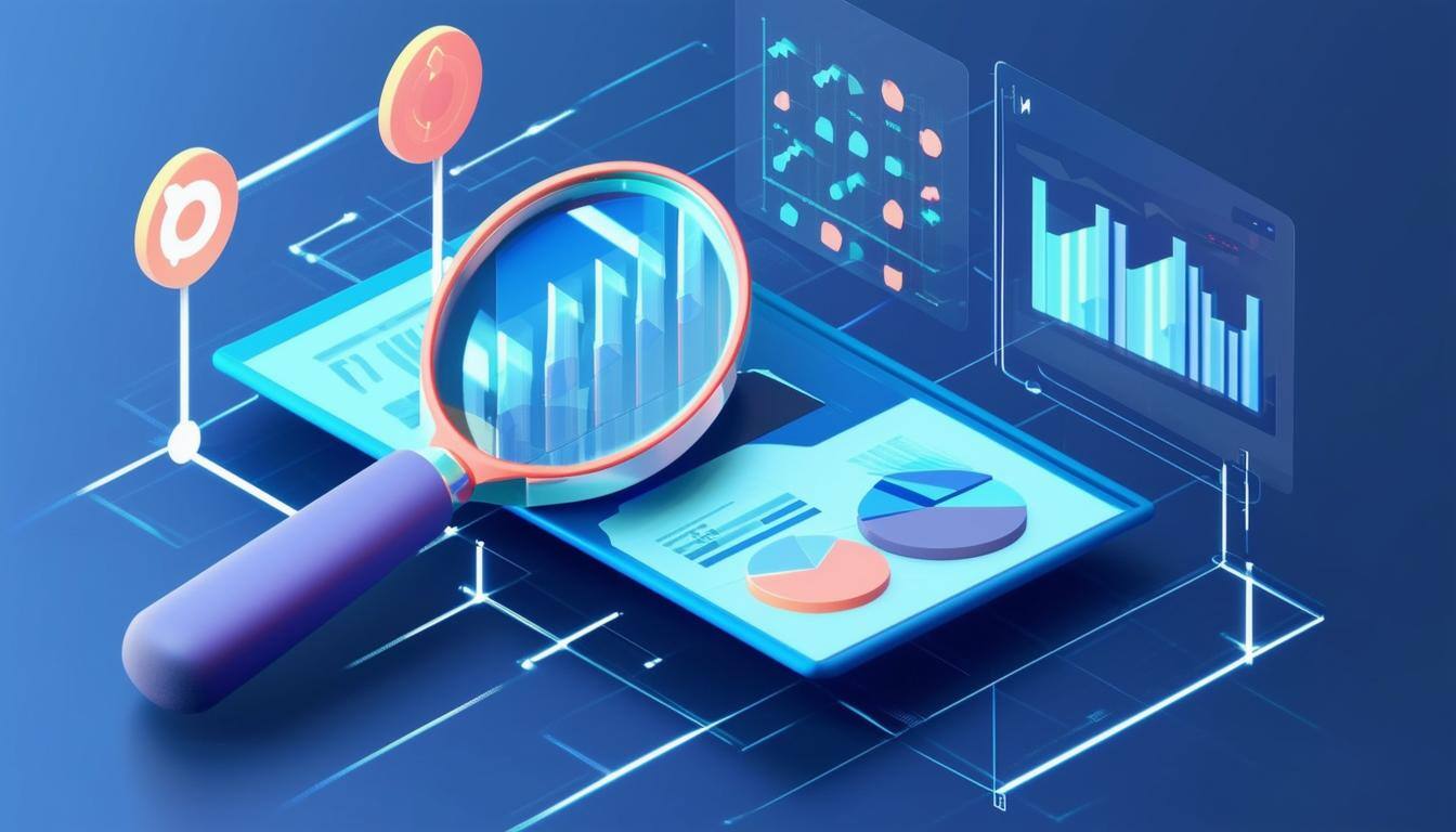 An image showing a magnifying glass focusing on charts and graphs, emphasizing the detailed insights available-1